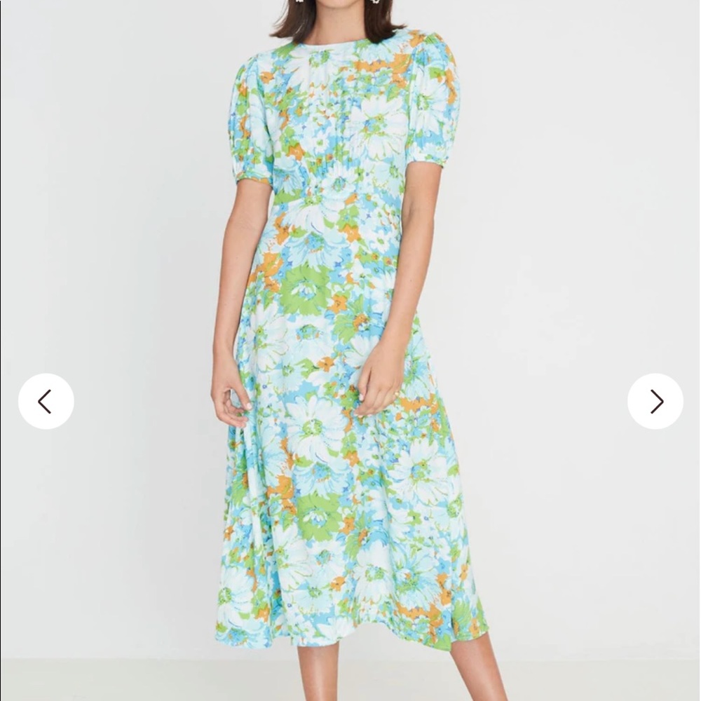 Faithfull the Brand Beline Midi Dress Gardone Floral Print NWT